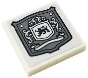 LEGO blanc Tuile 2 x 2 avec Disney Castle Crest Autocollant avec rainure (3068)