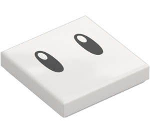 LEGO White Tile 2 x 2 with Eyes with Groove (3068 / 101868)