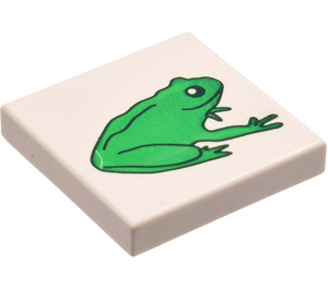 LEGO White Tile 2 x 2 with Frog with Groove (3068 / 51360)