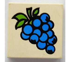 LEGO Bianco Piastrella 2 x 2 con Grapes con scanalatura (3068)