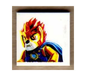 LEGO hvid Flise 2 x 2 med Legends af Chima's Laval med rille (3068)