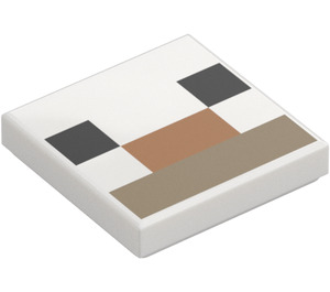 LEGO White Tile 2 x 2 with Llama Minecraft Pixel Nose with Groove (3068 / 102461)