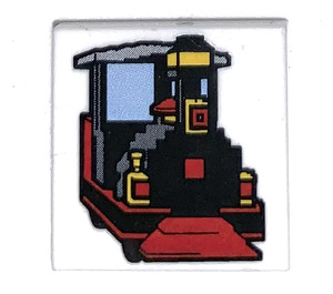 LEGO blanc Tuile 2 x 2 avec Locomotive avec rainure (3068)
