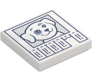 LEGO White Tile 2 x 2 with Lost Puppy Poster with Groove (3068 / 101201)