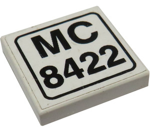 LEGO Weiß Fliese 2 x 2 mit "MC 8422" Aufkleber mit Nut (3068)