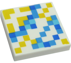 LEGO White Tile 2 x 2 with Minecraft White Glazed Terracotta with Groove (3068 / 66845)