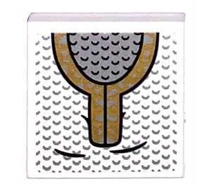 LEGO Weiß Fliese 2 x 2 mit Mithril Shirt Aufkleber mit Nut (3068)