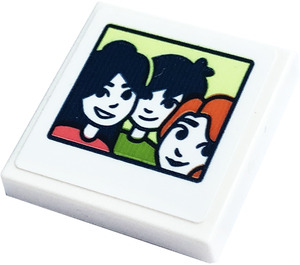 LEGO White Tile 2 x 2 with Picture, Boy, Girls Sticker with Groove (3068)