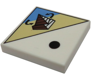 LEGO White Tile 2 x 2 with Pyramid and One Dot with Groove (3068 / 87542)