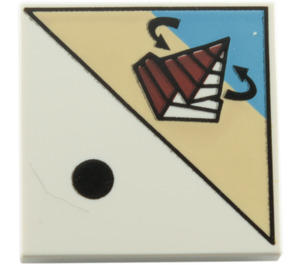 LEGO White Tile 2 x 2 with Pyramid and One Dot with Groove (3068 / 87542)