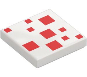 LEGO Bianco Piastrella 2 x 2 con Rosso Quadrati con scanalatura (26827 / 67533)