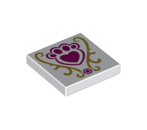 LEGO Blanc Tuile 2 x 2 avec Royal Pets logo avec rainure (3068 / 24897)