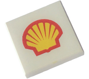 LEGO Weiß Fliese 2 x 2 mit Shell Logo mit Nut (3068)