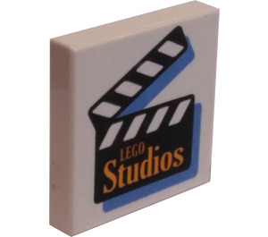 LEGO Biały Gładka płytka 2 x 2 z Studios Clapboard z rowkiem (3068 / 84505)