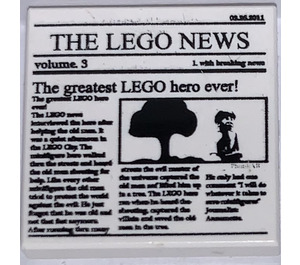 LEGO blanc Tuile 2 x 2 avec 'THE LEGO NEWS' avec rainure (3068 / 73021)