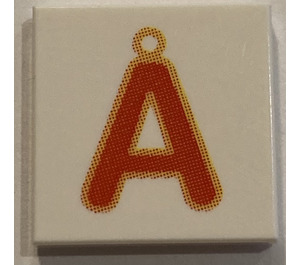LEGO White Tile 2 x 2 with "Å" with Groove (3068)