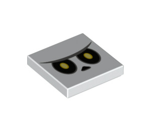 LEGO White Tile 2 x 2 with Yellow Eyes Angry Face with Groove (3068 / 76900)
