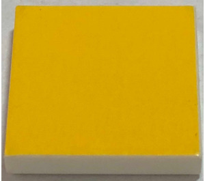 LEGO White Tile 2 x 2 with Yellow with Groove (3068)