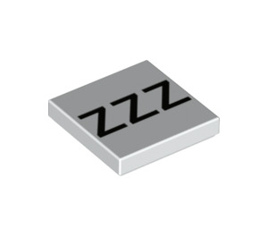 LEGO Wit Tegel 2 x 2 met 'ZZZ' met groef (3068 / 99412)