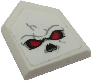 LEGO White Tile 2 x 3 Pentagonal with Face with Red Eyes Sticker (22385)