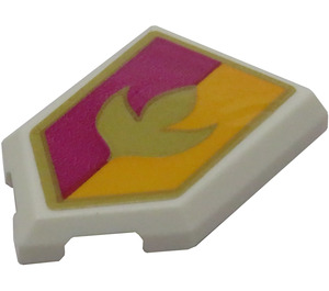 LEGO Wit Tegel 2 x 3 Pentagonal met Gold Arendelle Crest Bloem Sticker (22385)