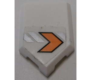 LEGO White Tile 2 x 3 Pentagonal with Orange Arrow (left) Sticker (22385)