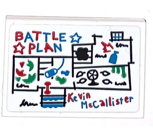LEGO Weiß Fliese 2 x 3 mit ‘BATTLE PLAN’ und ‘Kevin McCallister’ Aufkleber (26603)