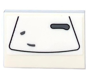 LEGO White Tile 2 x 3 with Car Door with Handle right Sticker (26603)