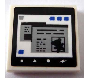 LEGO blanc Tuile 2 x 3 avec Computer Screen Autocollant (26603)