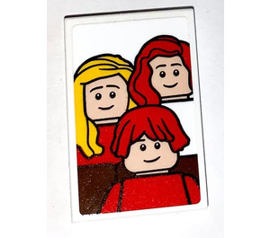 LEGO blanc Tuile 2 x 3 avec McCallister Family Portrait Autocollant (26603)