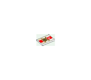 LEGO blanc Tuile 2 x 3 avec Ninjago rouge Robe (26603)