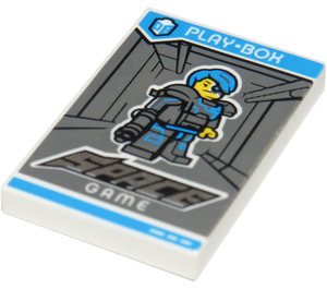 LEGO Wit Tegel 2 x 3 met Playbox Game Case - "Ruimte Game" (26603 / 61665)