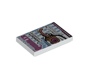 LEGO White Tile 2 x 3 with Quibbler (39343 / 79187)