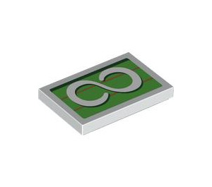 LEGO White Tile 2 x 3 with S on Green Symbol (26603 / 103788)