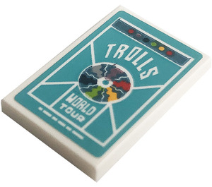 LEGO blanc Tuile 2 x 3 avec 'TROLLS', 'WORLD TOUR' et compact Disc Autocollant (26603)