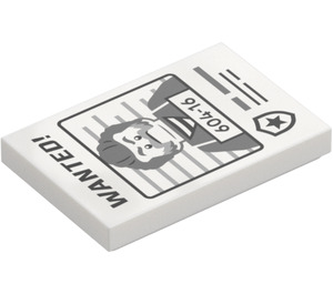 LEGO Blanco Plana 2 x 3 con "WANTED! 604-16" (26603 / 105720)