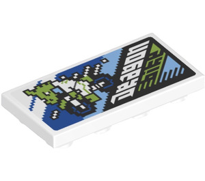 LEGO White Tile 2 x 4 Inverted with ‘Dragon Bike’ Arcade Game Poster Sticker (3395)