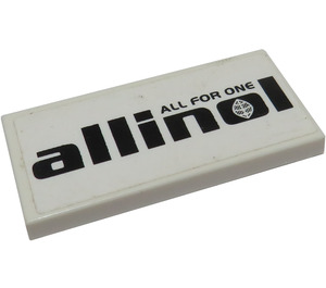 LEGO White Tile 2 x 4 with Allinol Sticker (87079)