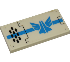 LEGO blanc Tuile 2 x 4 avec Bleu Galaxy Squad logo et Noir Grille (La gauche) Autocollant (87079)