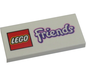 LEGO blanc Tuile 2 x 4 avec Friends logo (13734 / 87079)