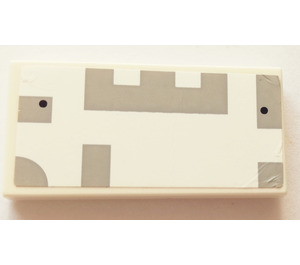 LEGO blanc Tuile 2 x 4 avec grise Roof Decor Autocollant (87079)