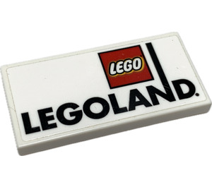 LEGO blanc Tuile 2 x 4 avec LegoLand logo Autocollant (87079)