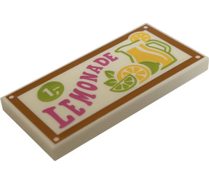 LEGO Wit Tegel 2 x 4 met Lemonade Sign (16396 / 87079)