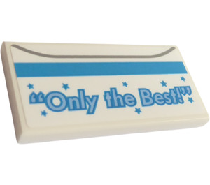LEGO White Tile 2 x 4 with „Only the Best“ Sticker (87079)