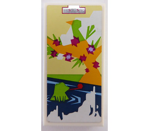 LEGO White Tile 2 x 4 with Painting of Frog in Lake Sticker (87079)