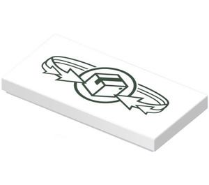 LEGO White Tile 2 x 4 with Parcel Delivery Logo Sticker (87079)
