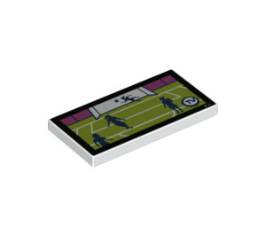 LEGO blanc Tuile 2 x 4 avec Soccer Game sur TV Screen (39248 / 87079)
