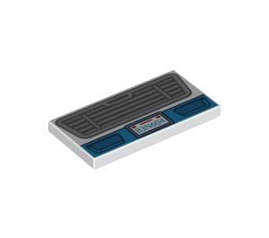 LEGO Blanc Tuile 2 x 4 avec Véhicule Grille et Bleu Bumper (50138 / 87079)