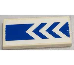 LEGO White Tile 2 x 4 with White and Blue Arrows Sticker (87079)