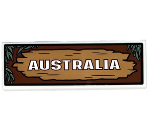 LEGO Білий Плитка 2 x 6 з "Australia" Наліпка (69729)